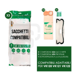 KIT COMPATIBILE FOLLETTO VK120/121/122: 24 sacchetti, 20 profumi, 1 setola