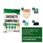 KIT COMPATIBILE FOLLETTO VK130/131: 12 sacchetti, 20 profumi, 2 filtro hepa, 2 filtro a carbone