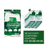 PIESSEONLINE - KIT120/121/122X24 - KIT COMPATIBILE FOLLETTO VK120/121/122  FOLLETTO VK120/121/122: 24 sacchetti, 20 profumini - PIESSEONLINE