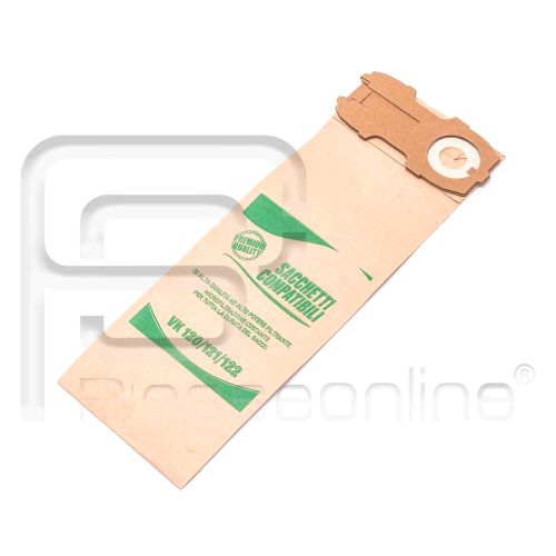 PIESSEONLINE - SK120 - CONFEZIONE 8 SACCHETTI COMPATIBILI PER VORWERK  FOLLETTO KOBOLD VK120/VK121/VK122 - PIESSEONLINE