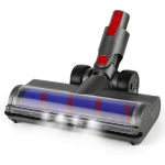 PIESSEONLINE Spazzola Motorizzata Elettrica Turbo compatibile per Dyson V7 V8 V10 V11 V15 Spazzola con Rullo Morbido per Parquet Piastrelle con Luce LED Ruote Grande Aspirazione Forte - Rullo Morbido